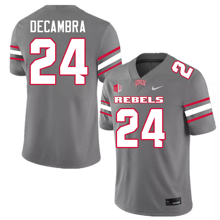 #24 Kodi DeCambra UNLV Rebels College Football Jersey Stitched-Grey